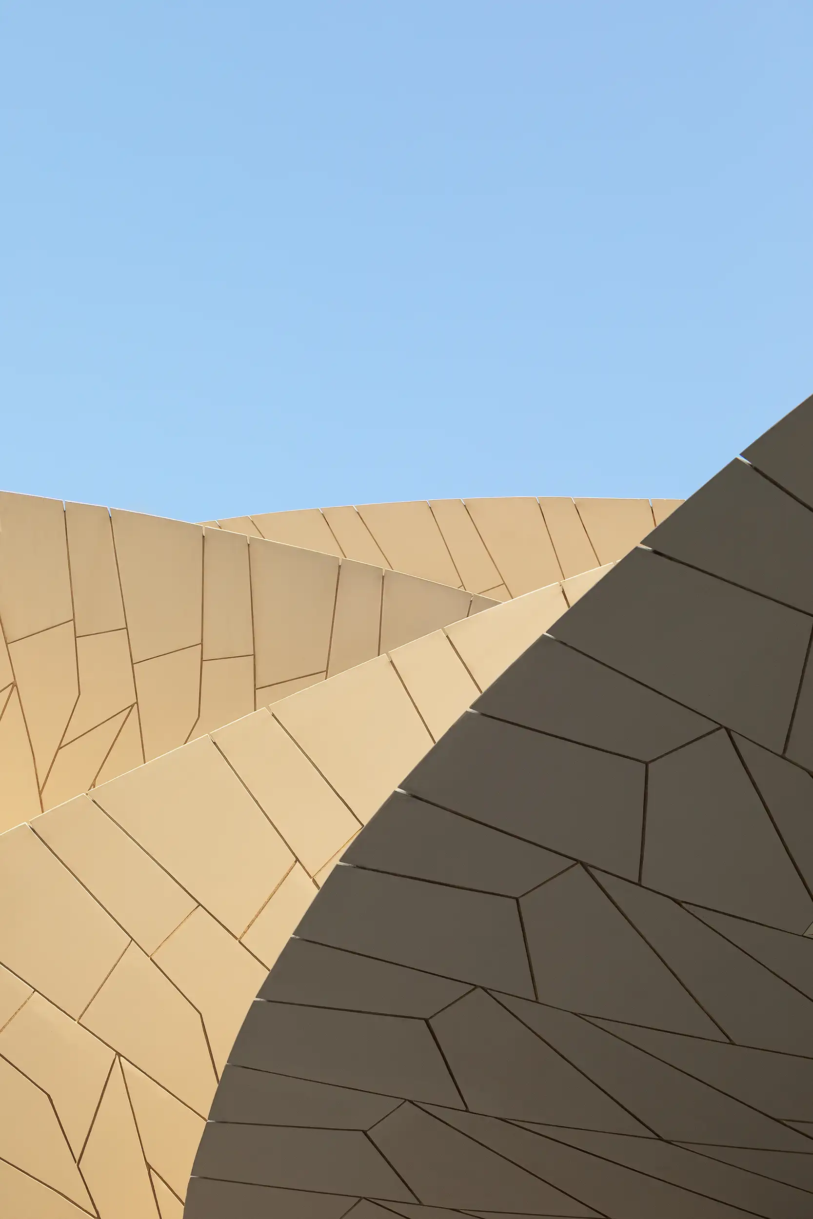 Layers of structural discs captured in a neat and minimalist composition of fine art architecture.